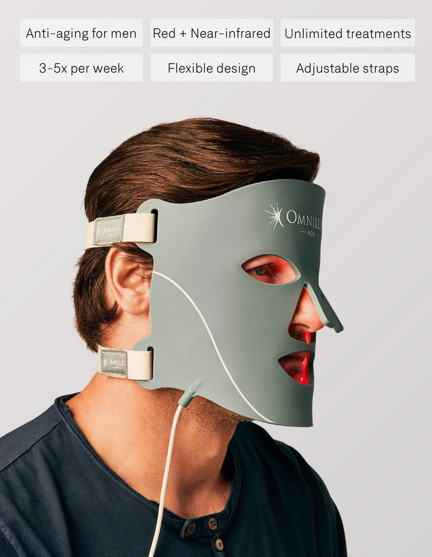 Omnilux Men Medical-Grade Anti-Aging LED Light Therapy Device Mask – NEW IN BOX