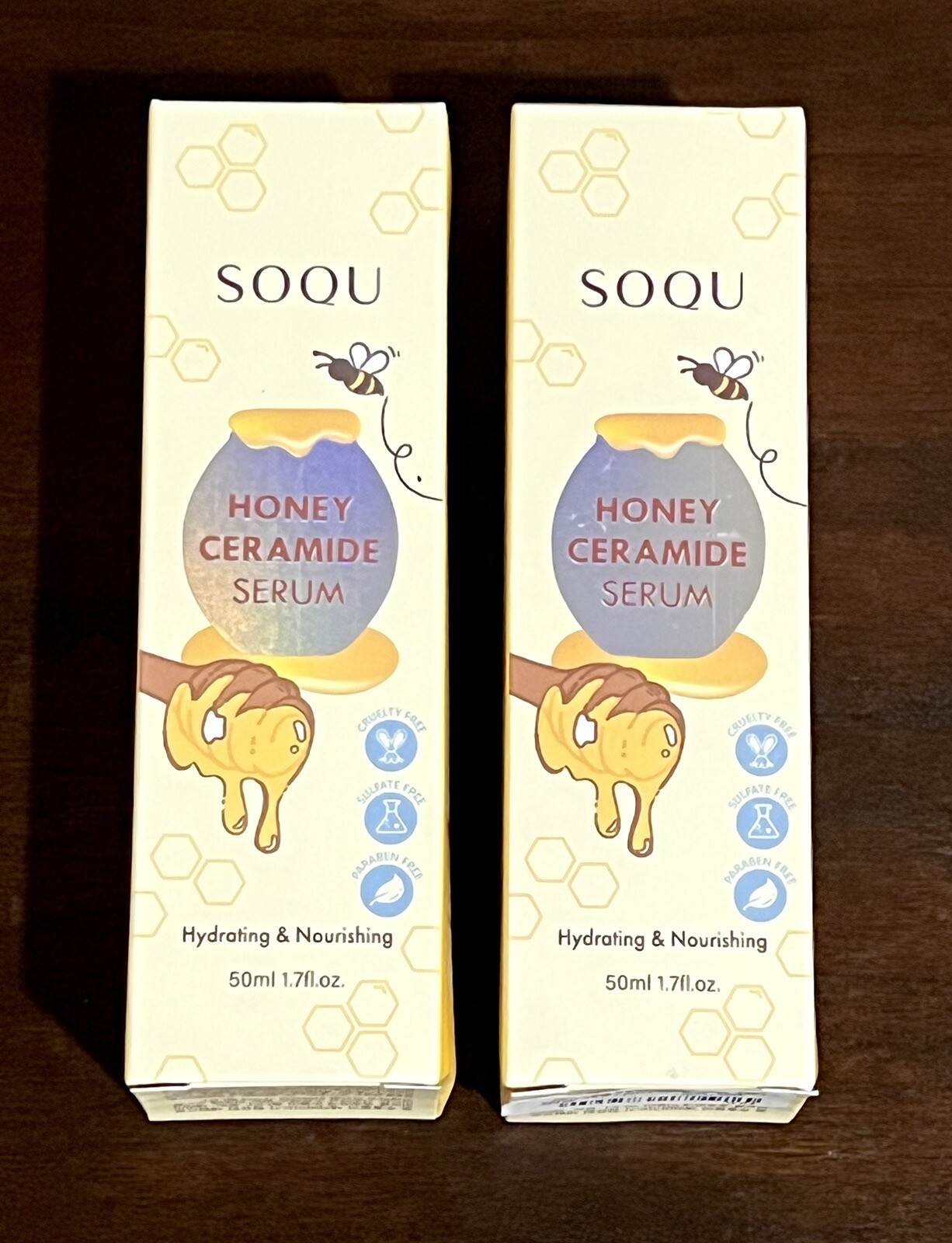 2 SOQU Honey Ceramide Face Serum Hydrates Nourishes Korean Skincare EXP 05-2026