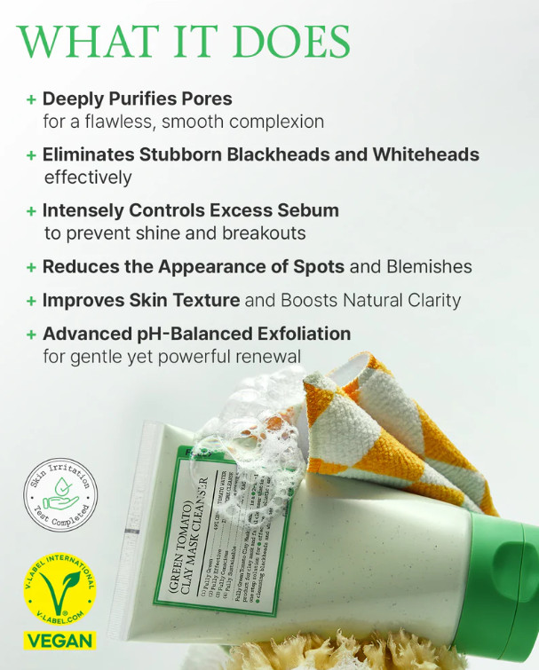 Fully Green Tomato Clay Pack Cleanser 120ml – Authentic & Trusted U.S. Seller