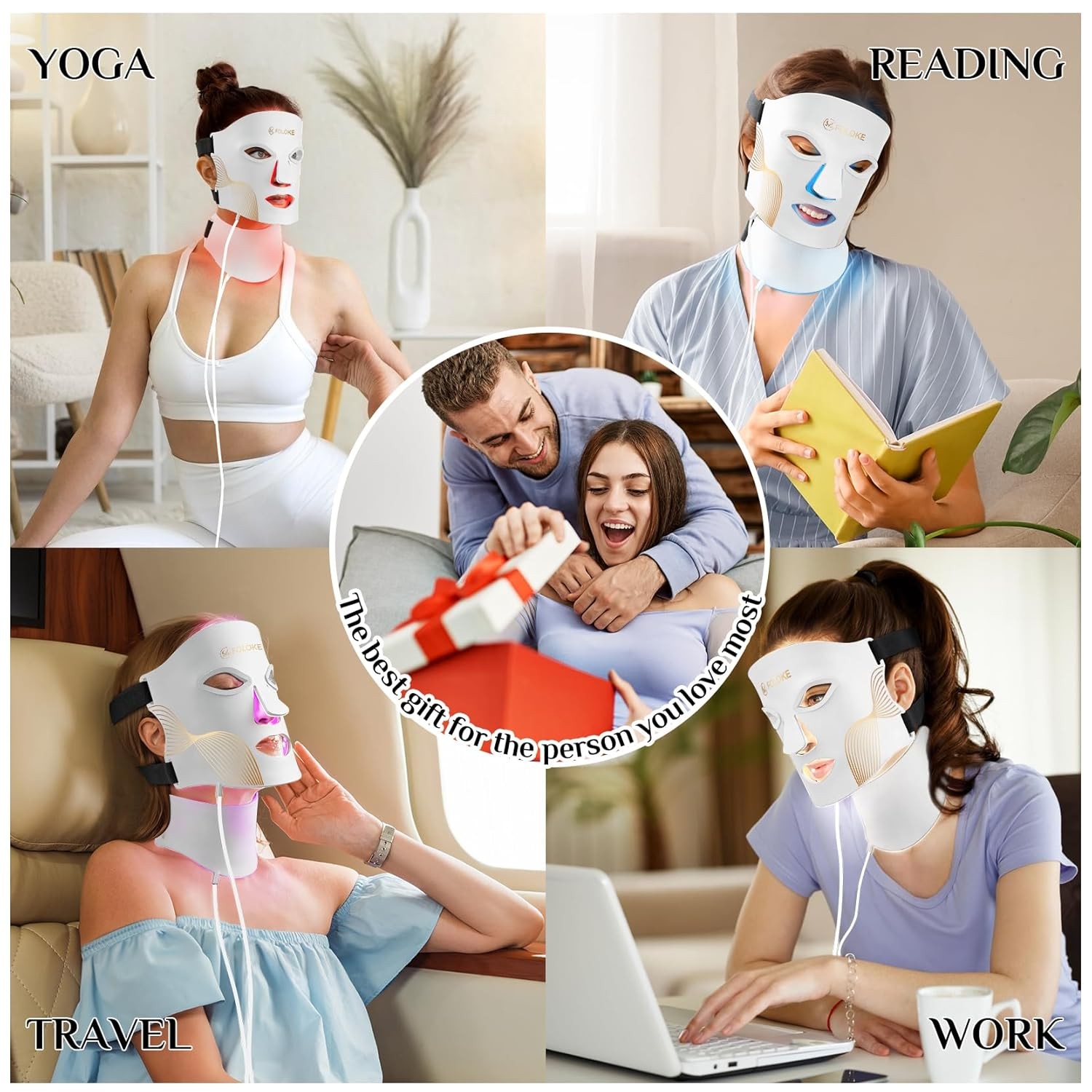 LED Light Therapy Mask Skin Care, Leds Face Mask & Neck Mask Red – Wavelength fo