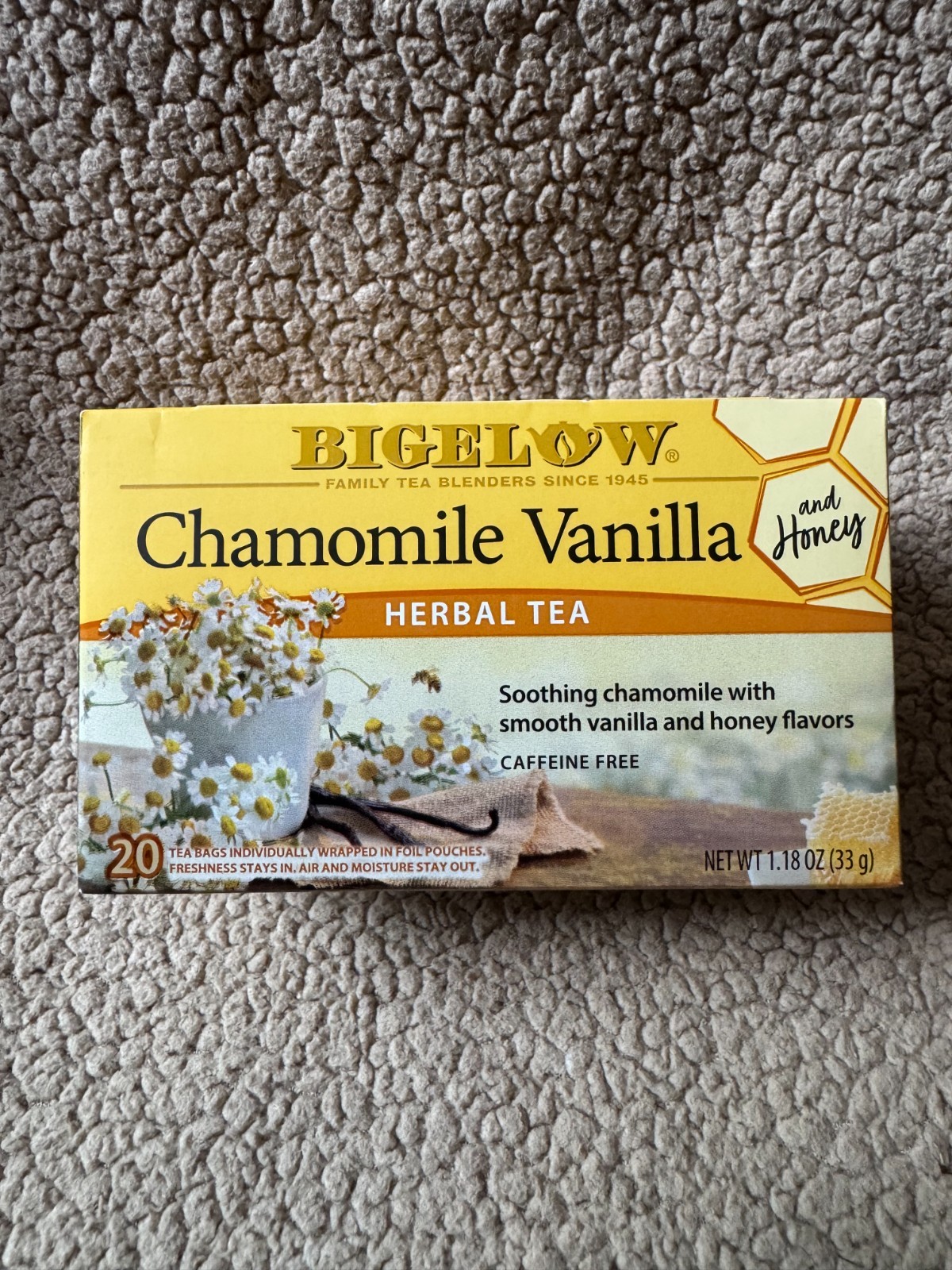 Bigelow Chamomile Vanilla Herbal Tea 20 Ct Tea Bags Caffeine Free
