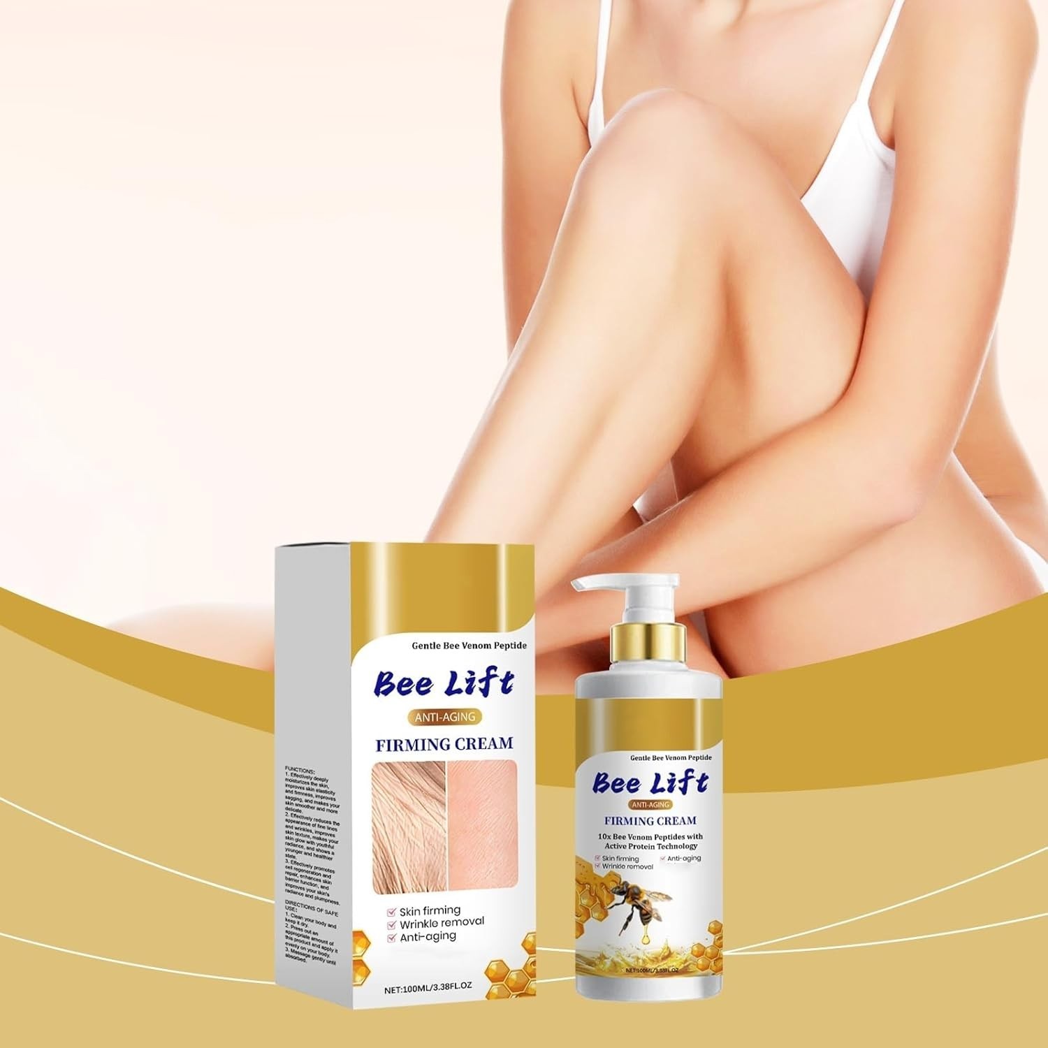 2Pcs Bee Venom Skin Firming Cream, BeeLift Anti-Aging Firming Cream, Wrinkle Rem