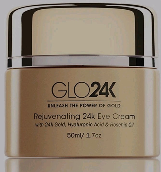 GLO24K ~ GLO 24K, ANTI-AGING, REJUVENATING, GOLD, EYE CREAM Rosehip Oil ~ 1.7 OZ