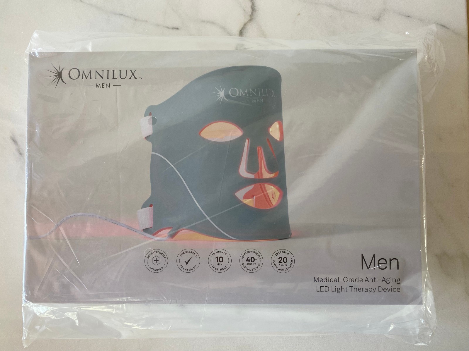 Omnilux Men Medical-Grade Anti-Aging LED Light Therapy Device Mask – NEW IN BOX