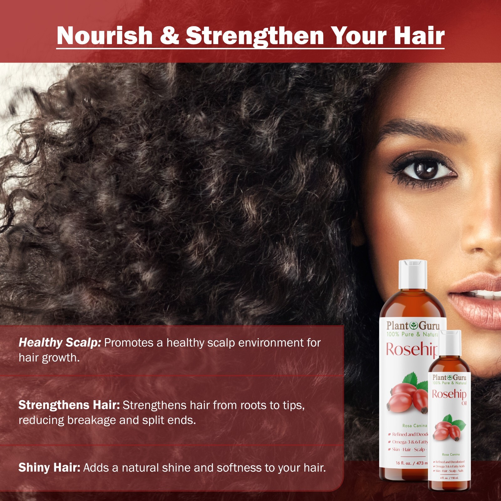 Rosehip Oil 2 oz. Cold Pressed REFINED 100% Pure Natural For Skin Hair