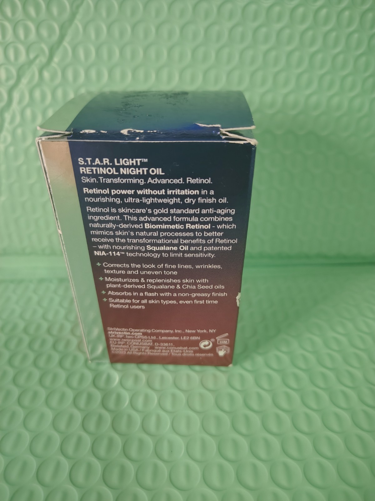 StriVectin Advanced Retinol Night Oil STAR Light 1 oz Damaged box