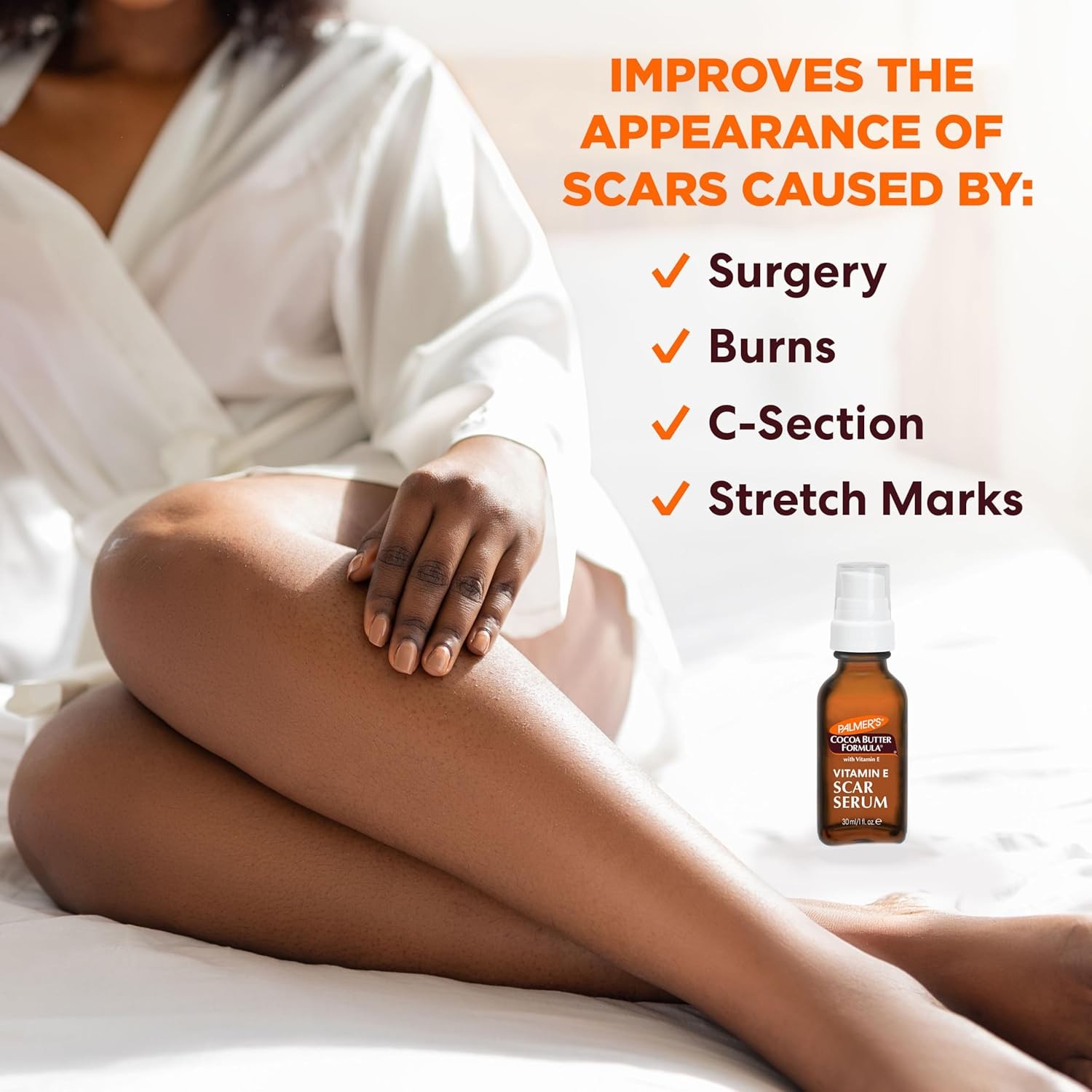 Palmer’s Cocoa Butter Formula Scar Serum, Skin Brightening Oil for Face & Body,