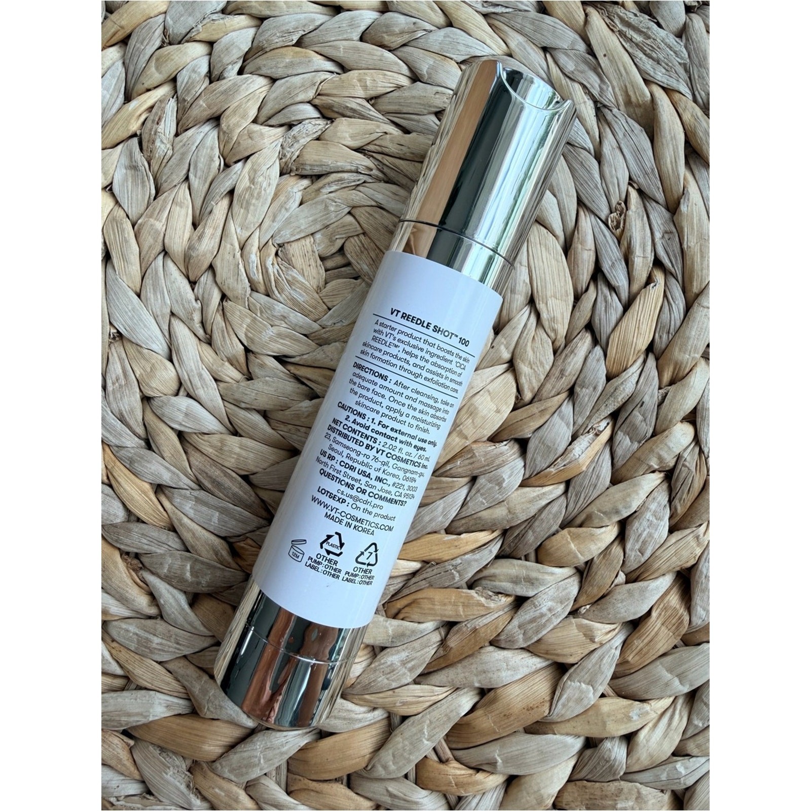 NEW! VT Cosmetics Cica Reedle Shot 100 60ml (large size) K-Beauty Treatment