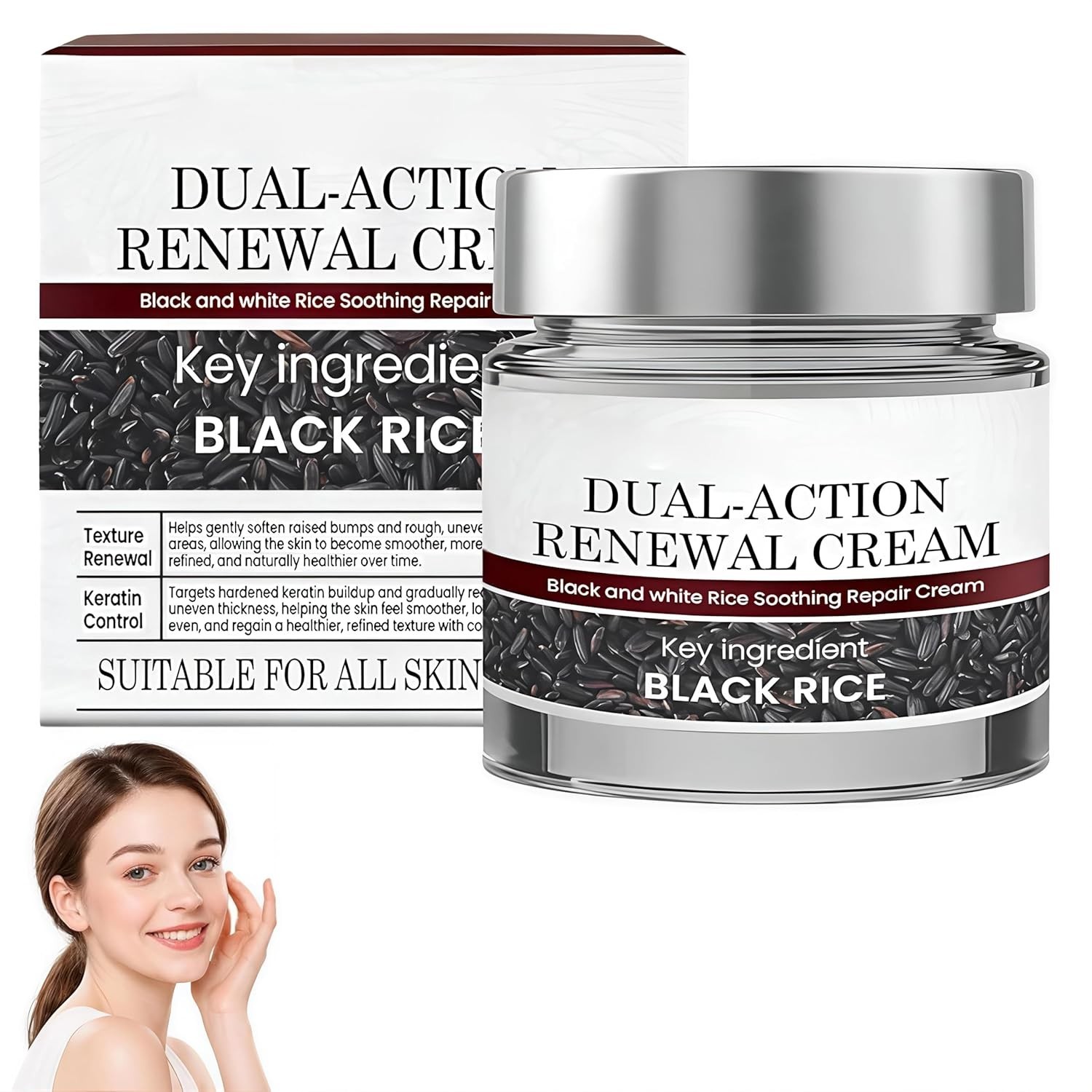 Daily Use Hydrating Renewal Cream with Black Rice – Gel for Smoother Skin