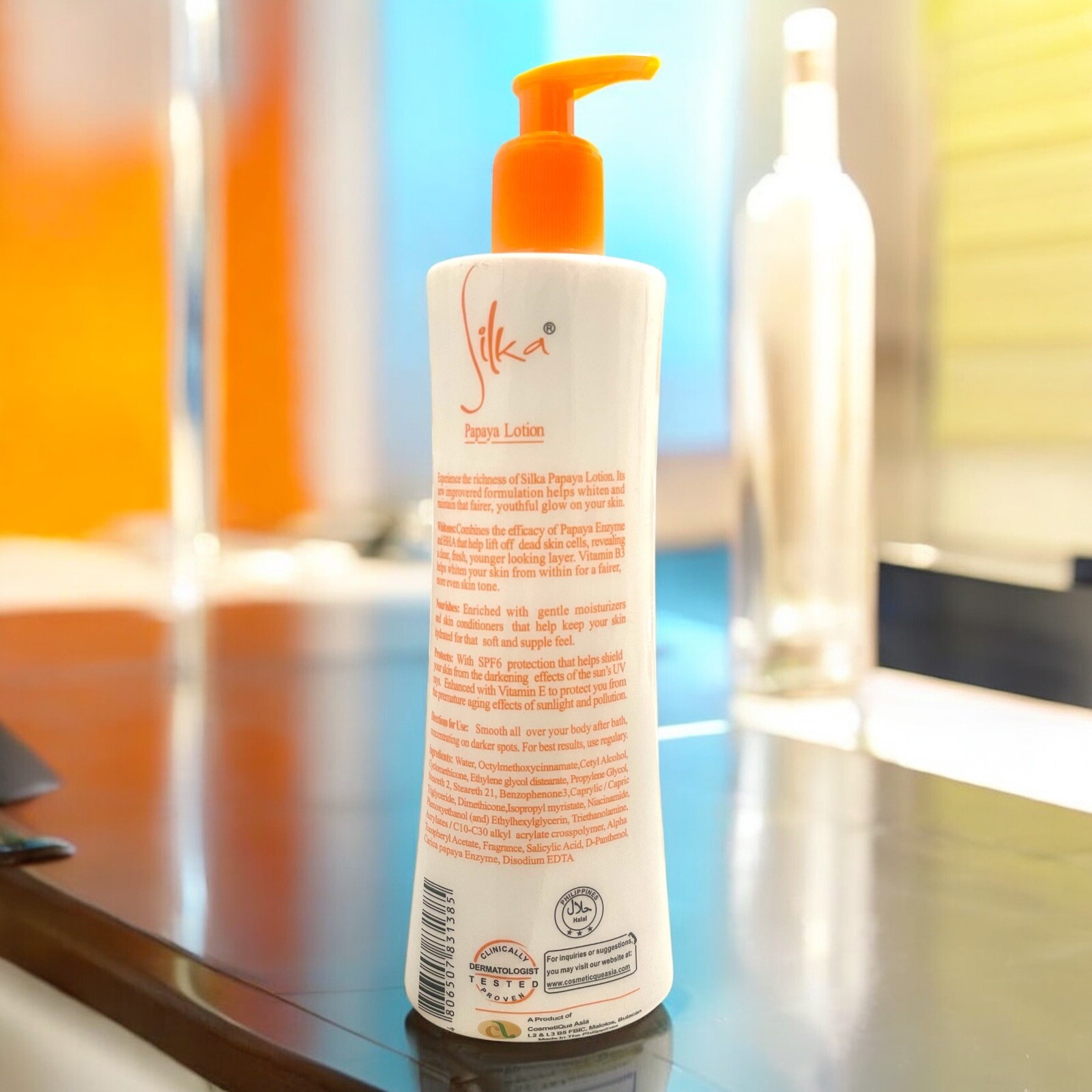 Silka Skin Whitening Lotion PAPAYA SPF 6 Large size 500ml (17 fl oz) USA stock