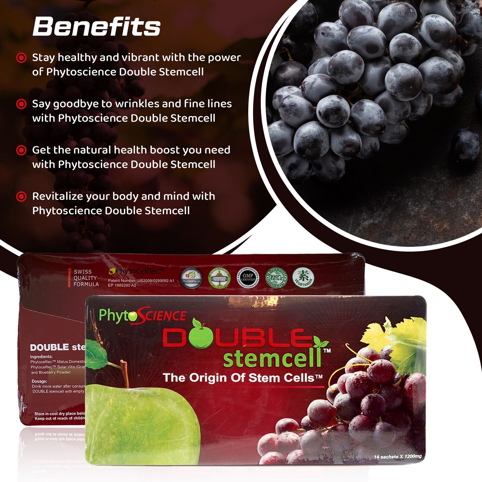 3 Packs Phytoscience Double Stem Cell Anti Aging Acne Phyto STC30 Expiry2028
