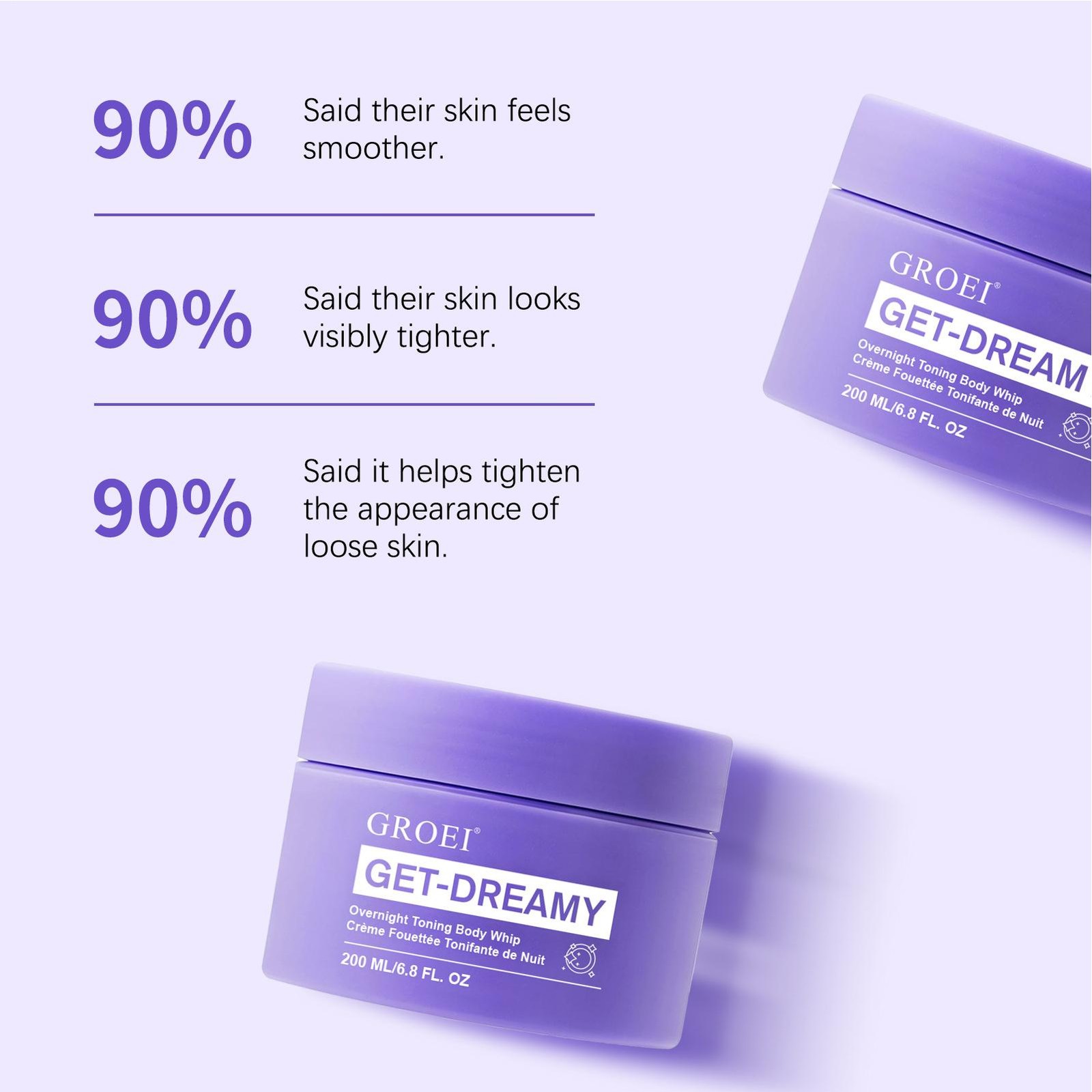 Groei Get-Dreamy Overnight Toning Body Whip – 6.8 fl oz/200 ml – New