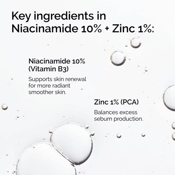 The Ordinary Niacinamide 10% + Zinc 1% Serum 1fl oz Oil-Free Vegan