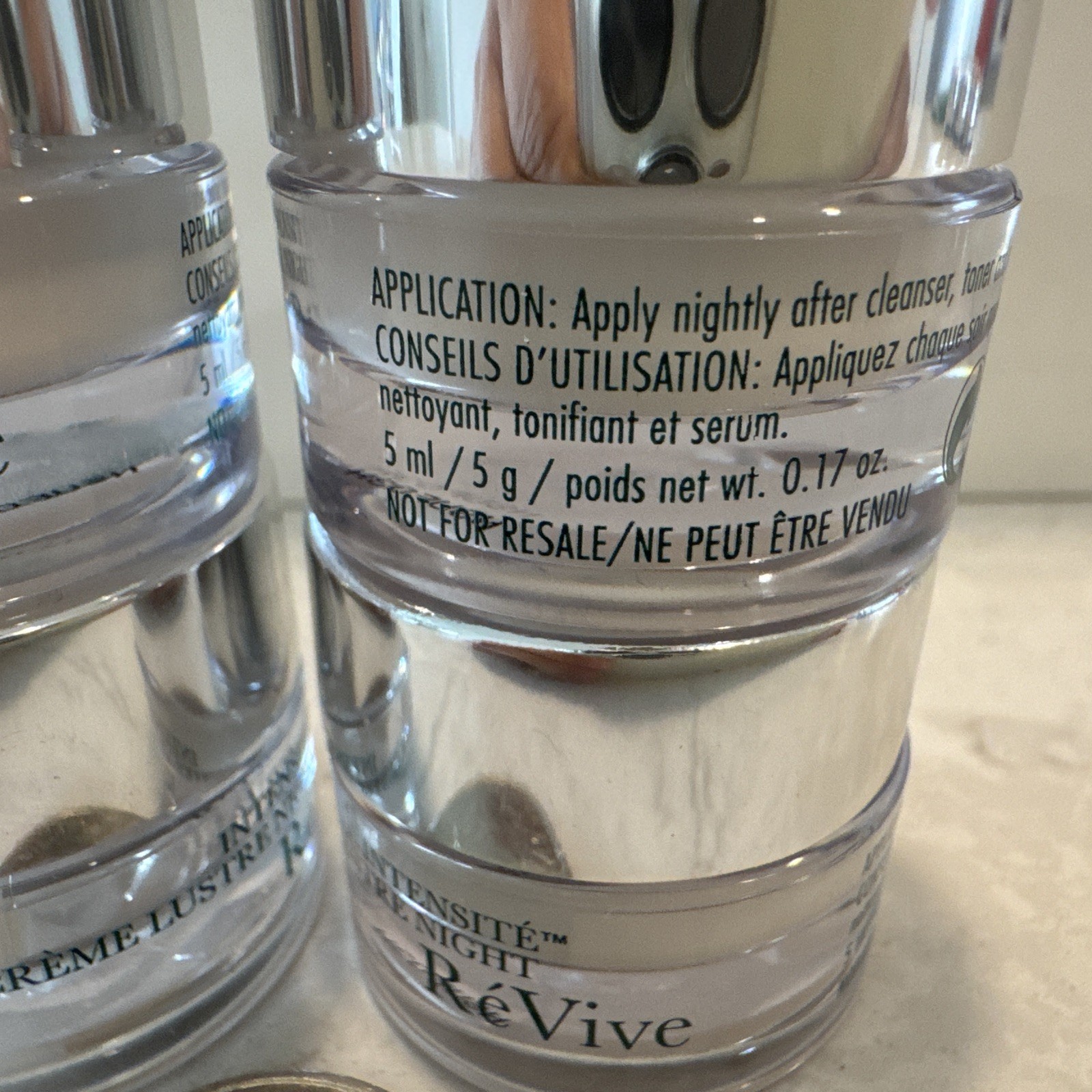 4 x ReVive Intensite Creme Lustre Night Cream 0.17oz / 5ml Each Total 20 ml