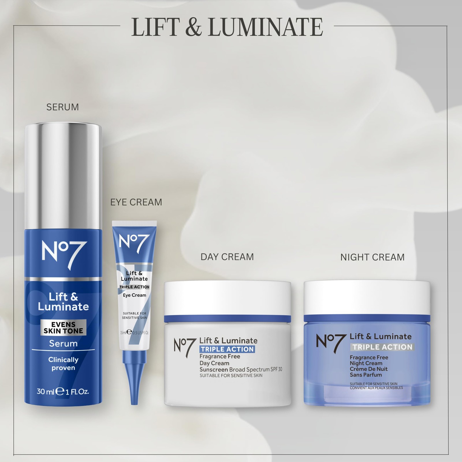 No7 Lift & Luminate Triple Action Face Cream – Fragrance Free Face Moisturize…