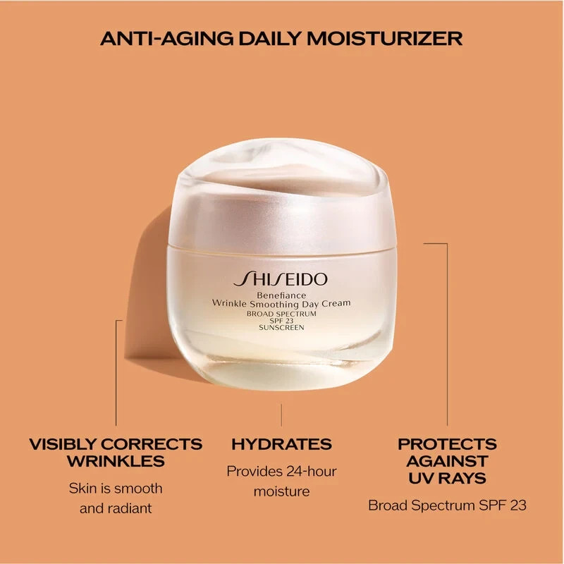 SHISEIDO Benefiance Wrinkle Smooth Day Cream SPF23 50ml/1.8oz, NIB Sealed Jar