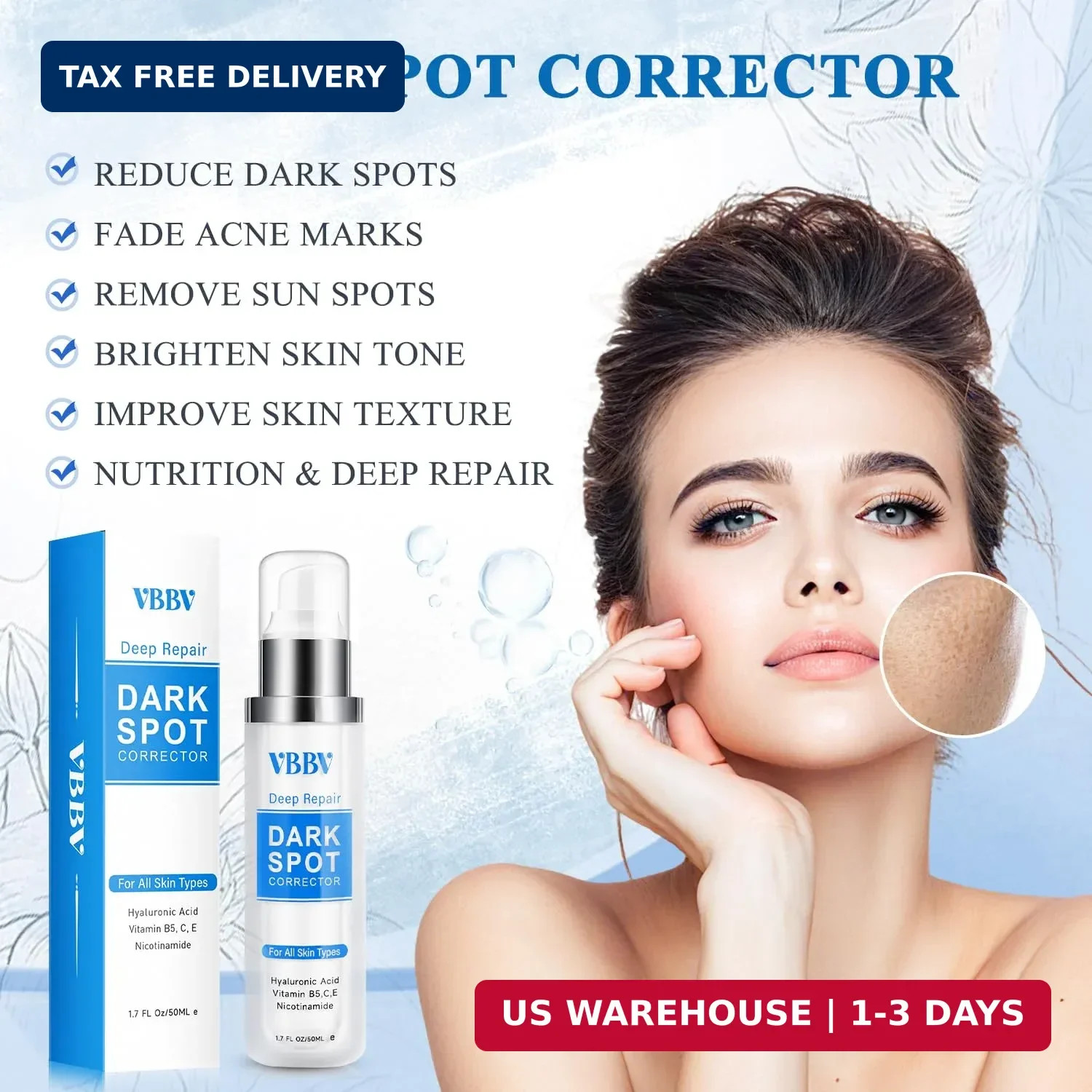 VBBV Dark Spot Remover for Face and Body, Dark Spot Corrector, Sun Spot Freckles