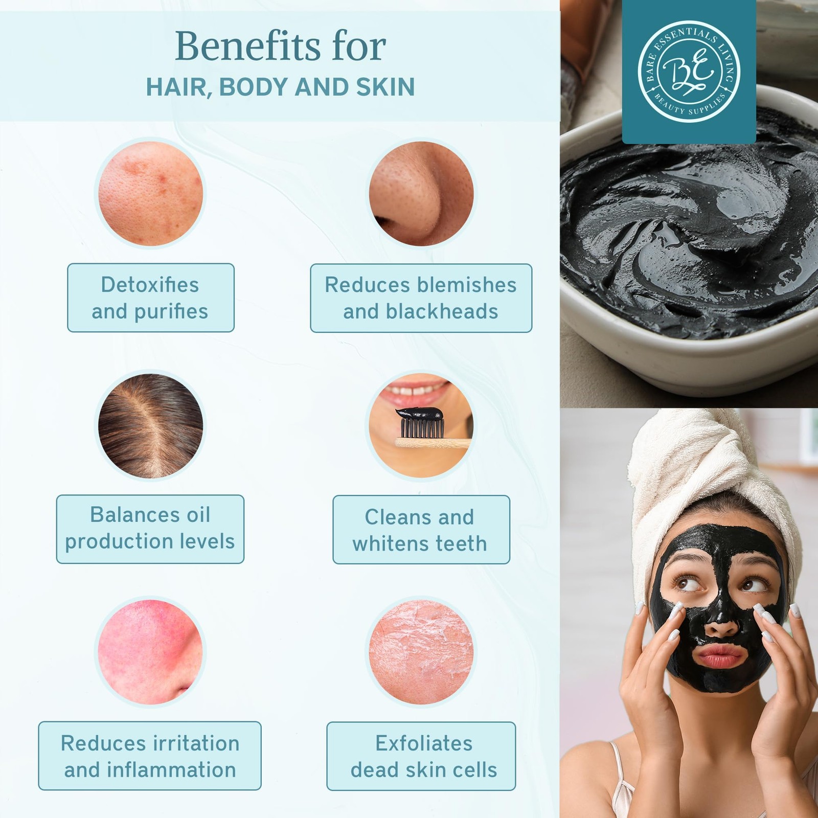 – Bentonite Clay Powder and Activated Charcoal Powder Blend (8oz) Great for C…