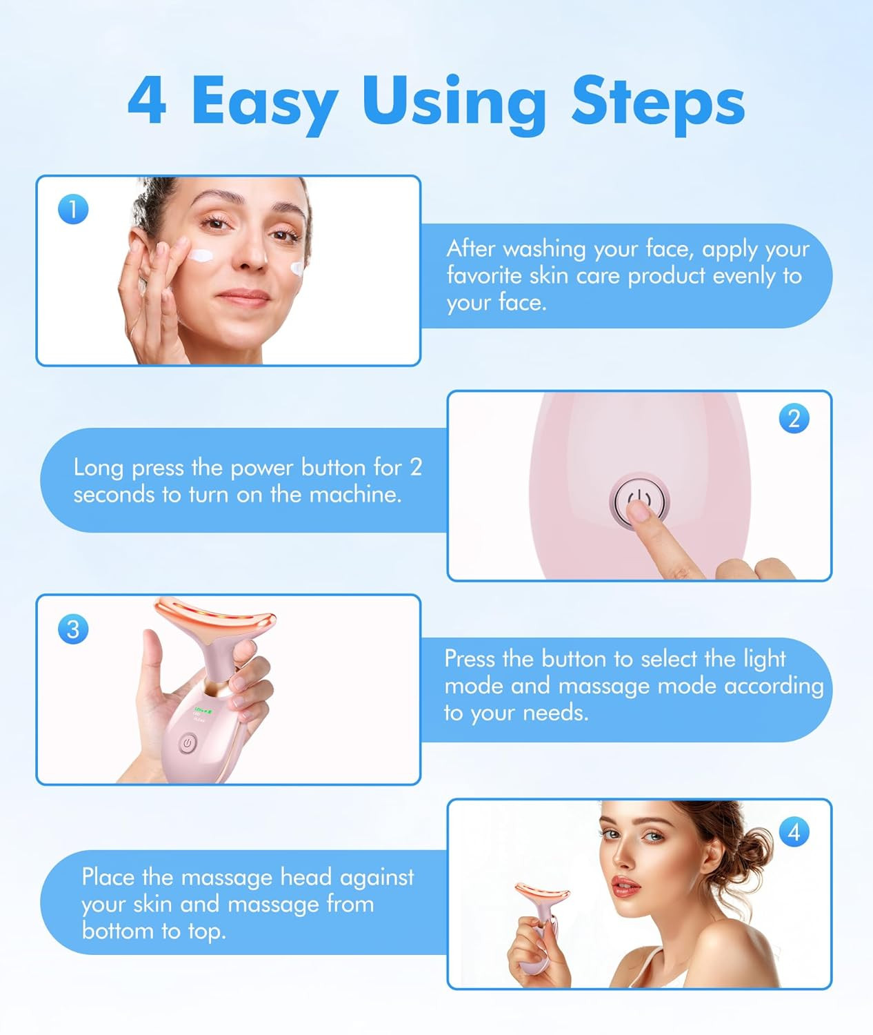 Red-Light-Therapy-for-Face-and-Neck, 7 Color Face Massager Tool for Wrinkles, Do