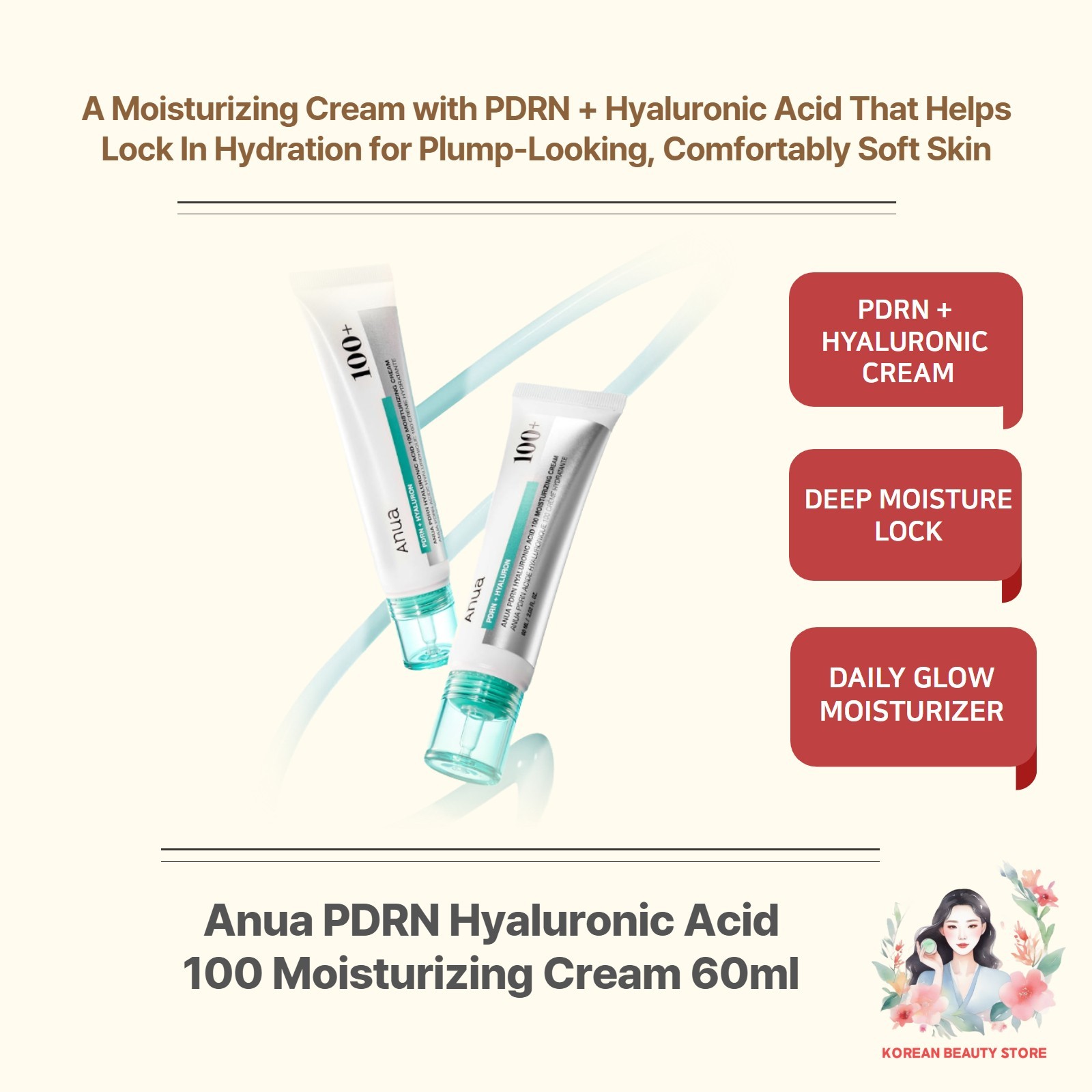 Anua PDRN Hydration Duo Set (Serum 30mL + Cream 60mL)