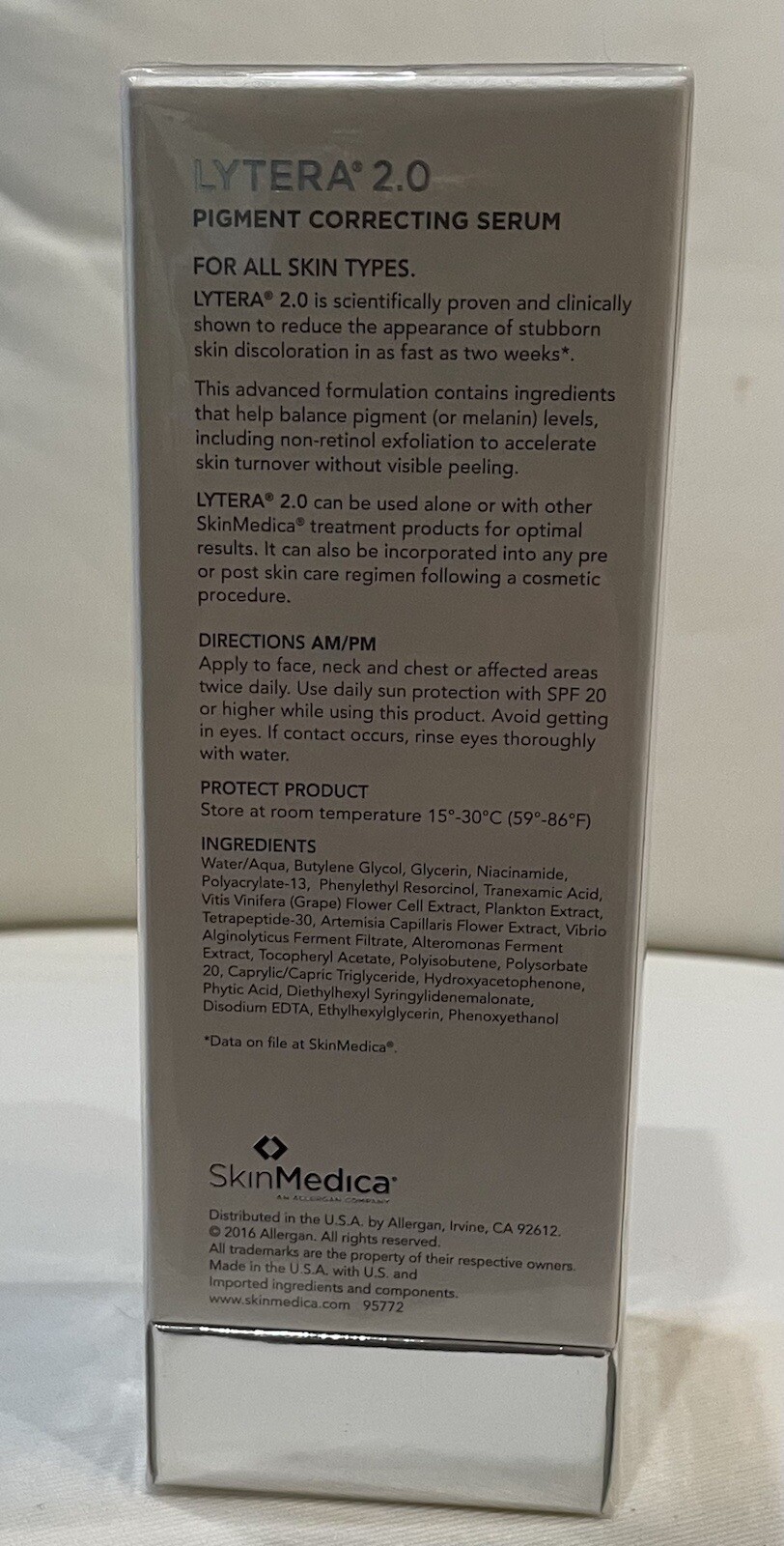 SKINMEDICA LYTERA 2.0 FULL SIZE 2 OUNCES CELLOPHANE SEALED BOX AUTHENTIC FRESH