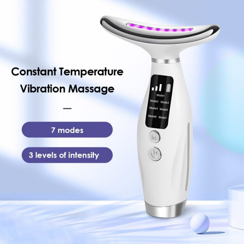US 7 in 1 Facial Massager LED Light Therapy Face Neck Lift Anti-Wrinkle Device