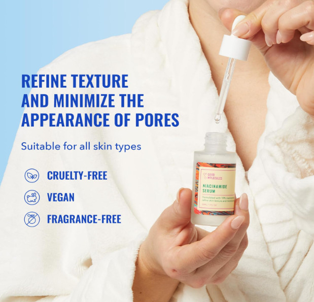 Good Molecules Niacinamide Serum – 10% Niacinamide to Target Blemishes, Nourishm