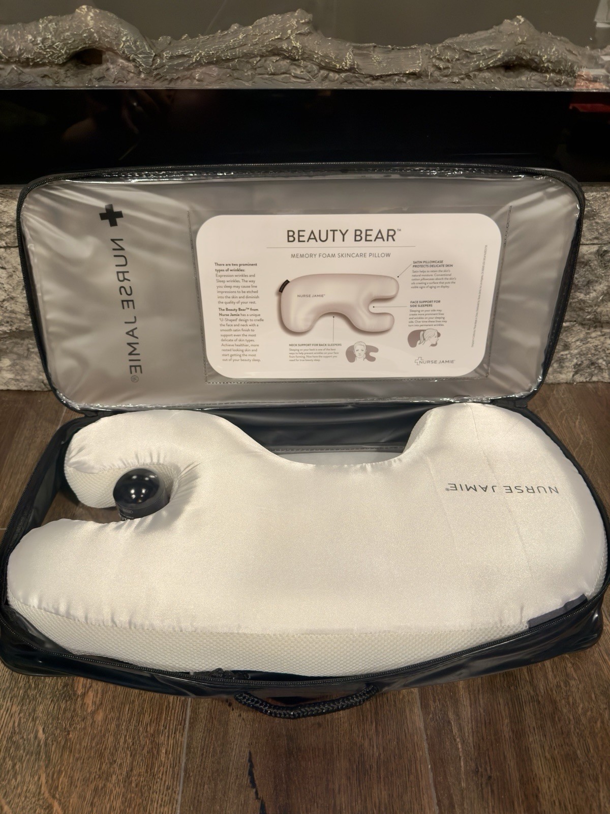Nurse Jamie Beauty Bear Memory Foam Skincare Pillow new white age defy