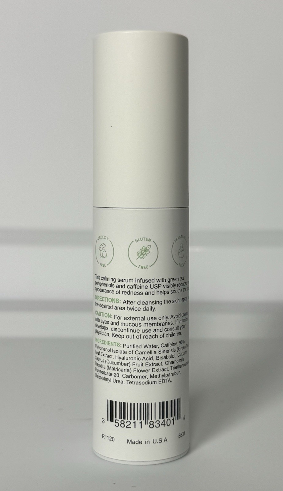 Replenix Sensitive Caffeine Fortified Calming Serum 30ml Green Tea Hyaluronic