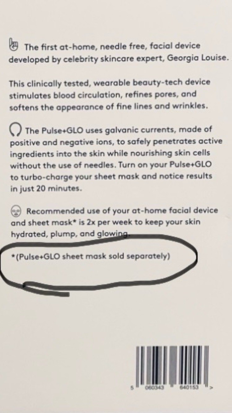 NIB Georgia Louise Pulse+GLO Sheet Mask lon Enhancer Authentic New/Sealed ✅ Out
