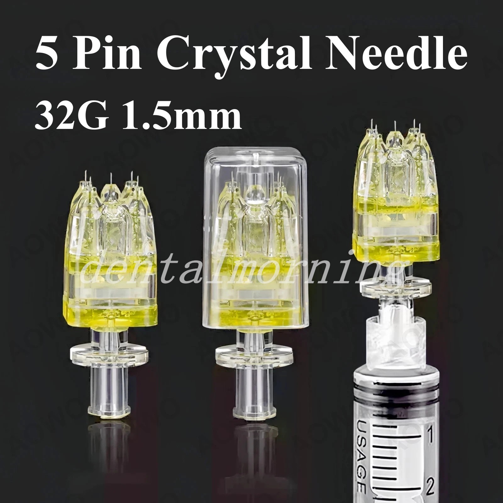 5 Pin Crystal Multi-Tips Replace Needle For Beauty Facial Skin Care Tool 1.5mm