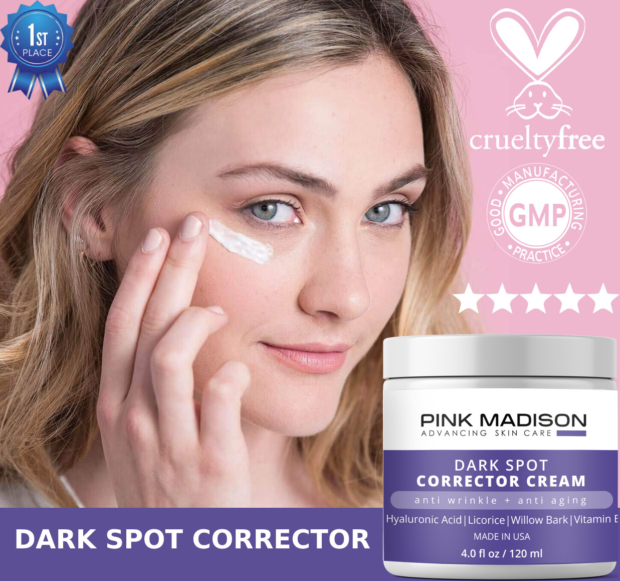 Dark Spot Remover Corrector Face, Hands, Neck. Sun Spot Treatment Corrector 4 OZ