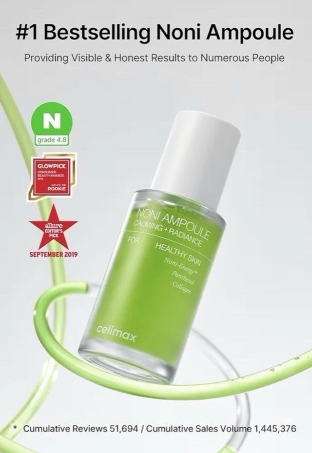 CELIMAX Noni Ampoule 30mL / 1.01 fl oz Radiance Wrinkle Care for Sensitive Skin