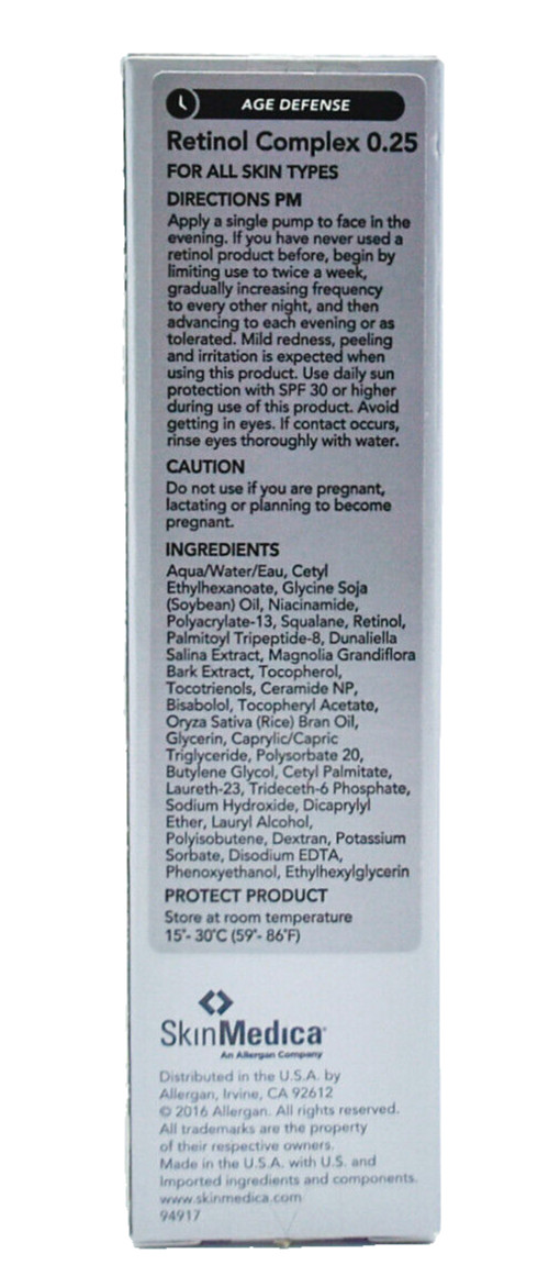 SkinMedica Retinol Complex 0.25 Age Defense 1 fl oz/29.6 ml *New In Box*