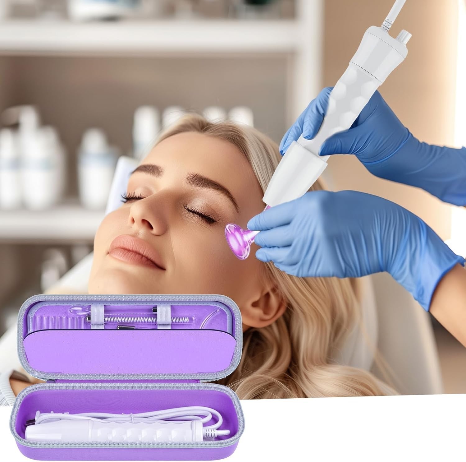 High Protection EVA Case for Facial Wand with 7 Compartments & Easy Carry Handle