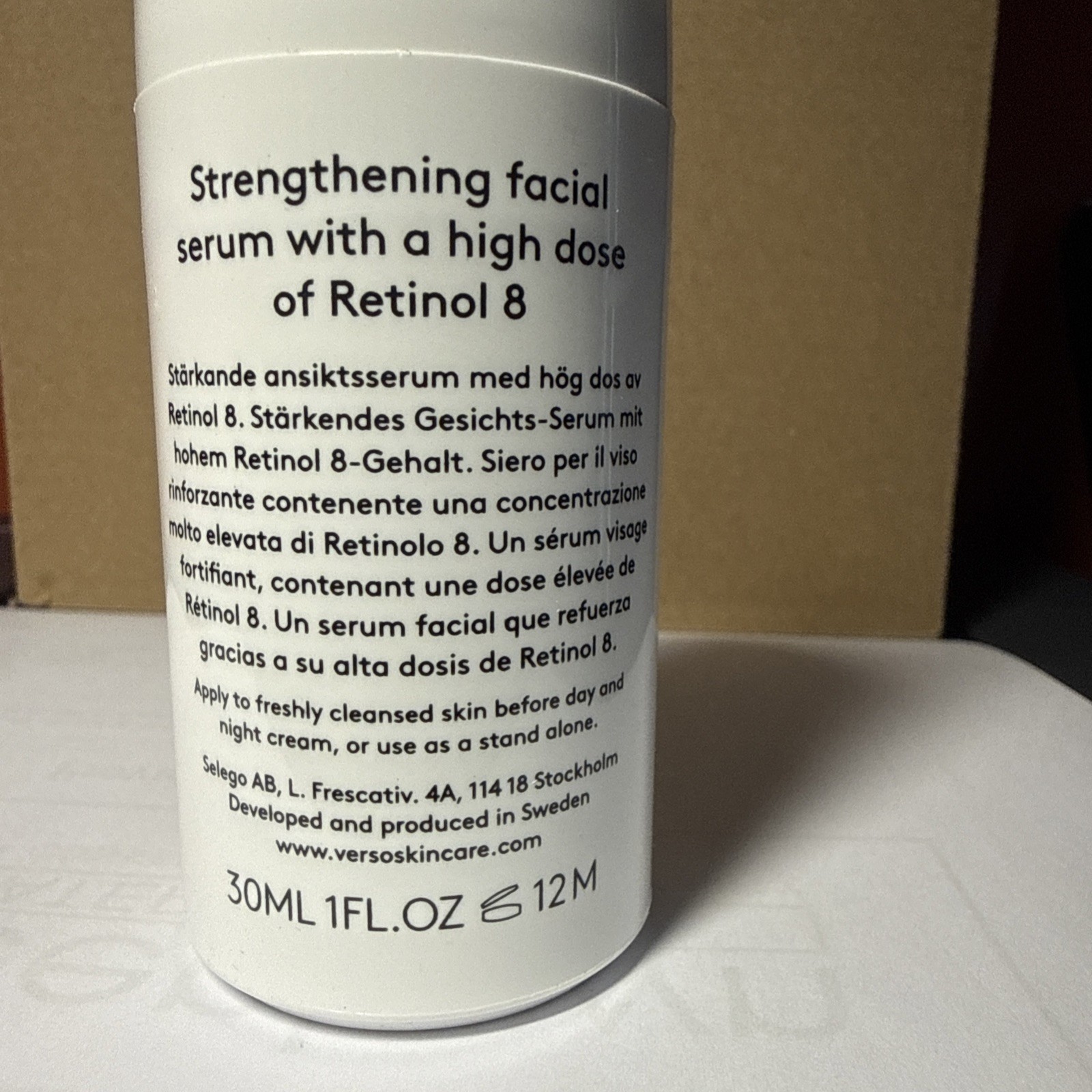 VERSO Super Facial SERUM With Retinol 8, Full Size 30 ml/ 1 oz NEW WITHOUT BOX