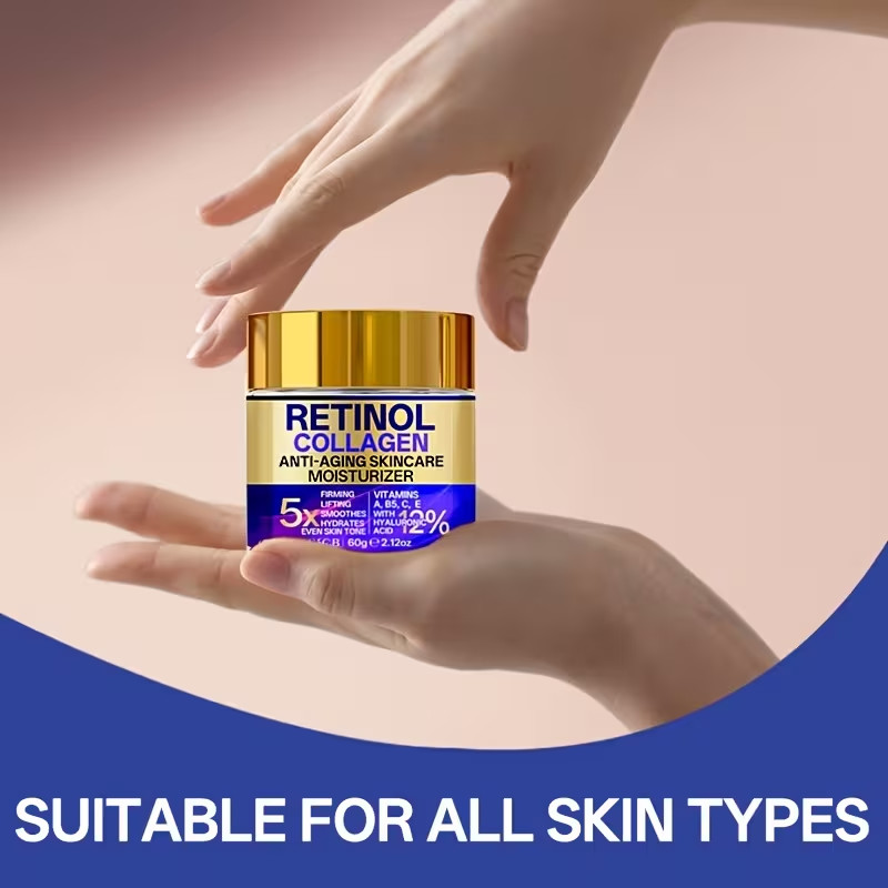 Retinol Collagen Moisturizing Cream 60g/2.12oz – Face Cream with Hyaluronic Acid