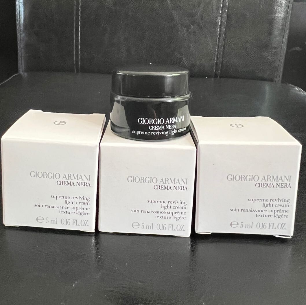 3xGiorgio Armani Crema Nera supreme reviving light Cream 5ml/ 0.16oz Sample EA
