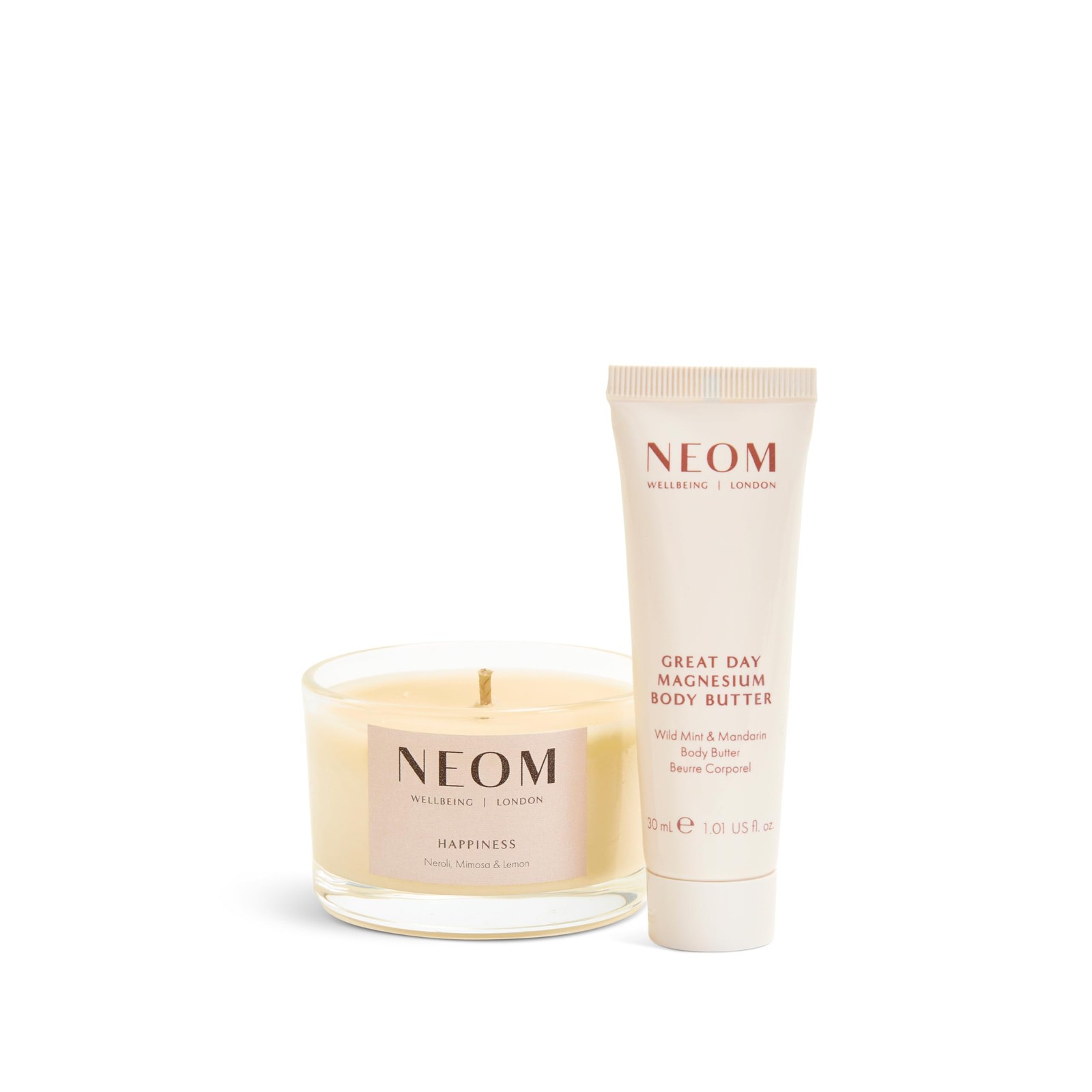 Neom Feel Good Mood Boost Duo Gift Set I Contains Happiness Travel Candle 75G