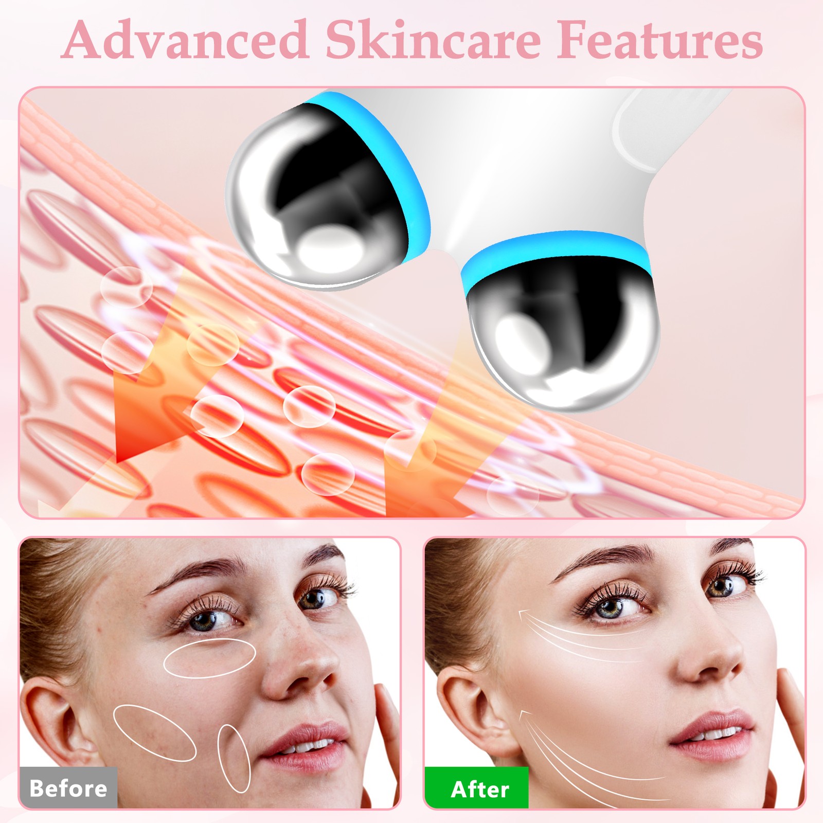 Anti Aging And Wrinkles Microcurrent Facial Device, Boost Skin Care Products Abs