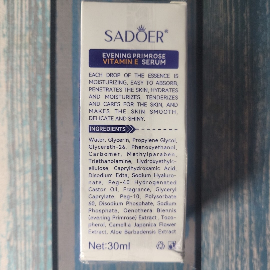 Sadoer Evening Primrose Vitamin E Serum, Soothing & Repair, 1.05 fl oz Hydrating