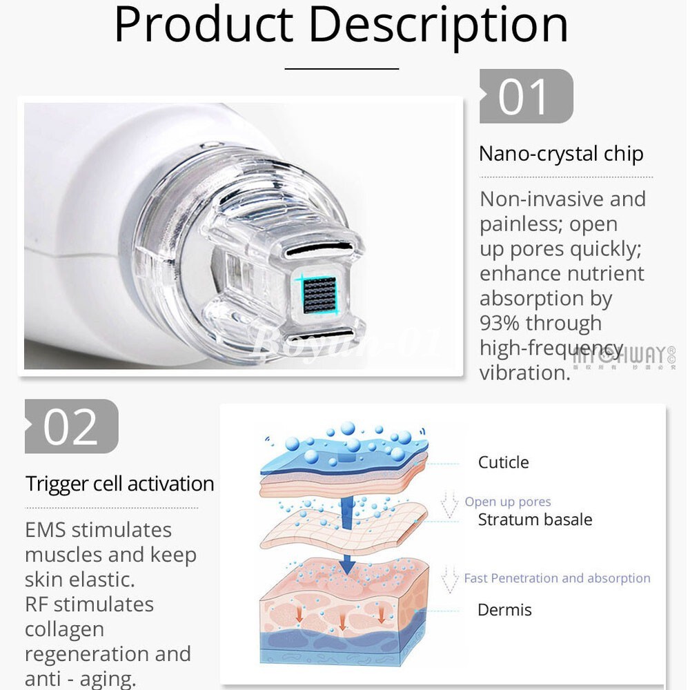 EMS RF No Needle Mesotherapy Gun Skin Care Machine for Face Lifting Anti Aging