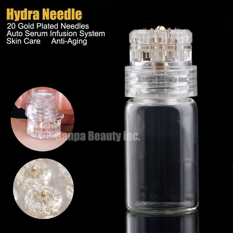Hydra 20 Pins Derma Stamp With bottle Skin Therapy Auto Serum Infusion System