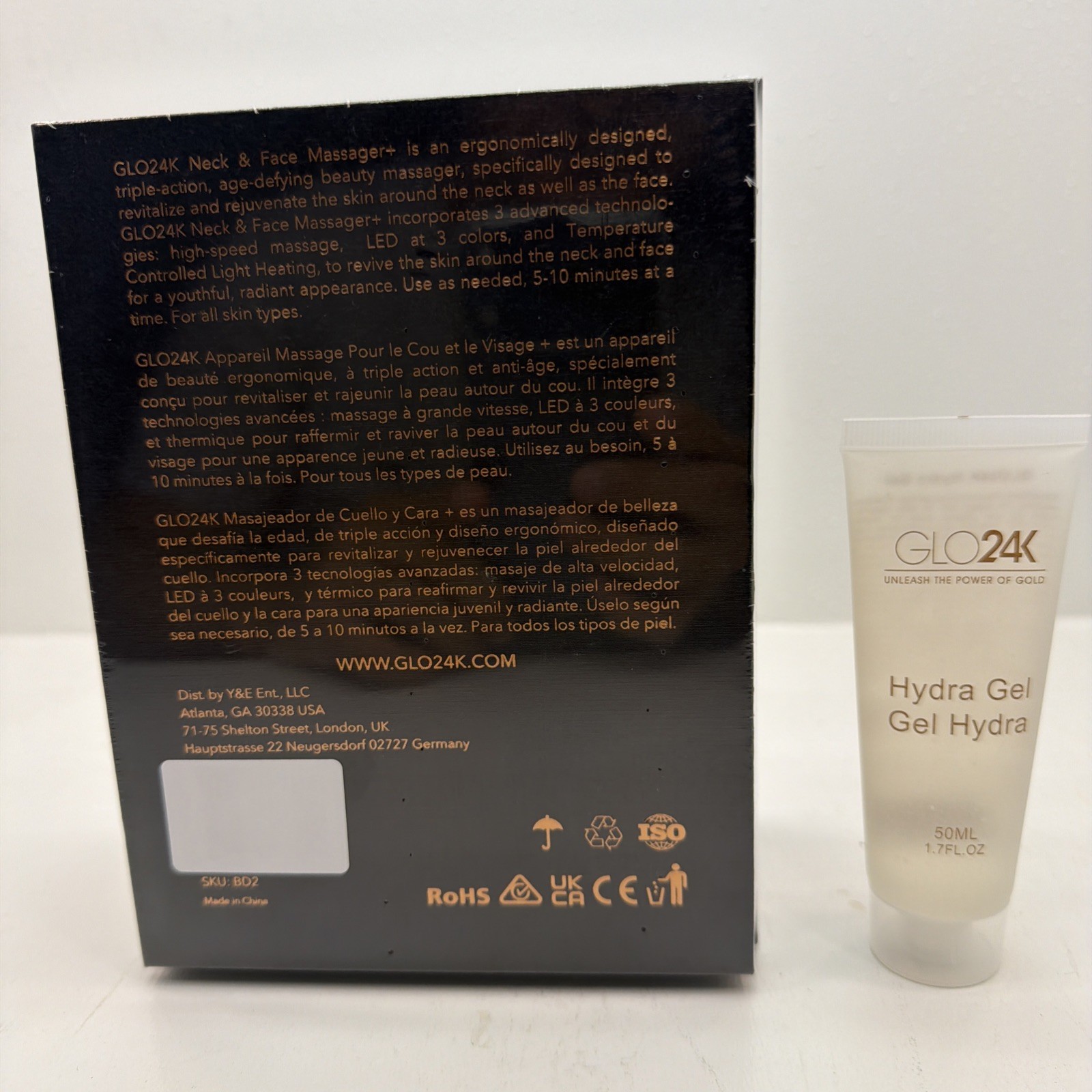 GLO24K Red Light Beauty Device for Face and Neck Based on Triple Action LED