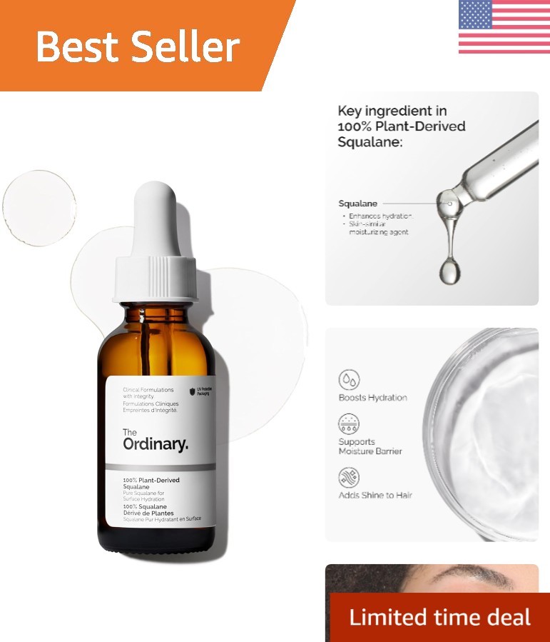 Lightweight 100% Squalane – Multi-Use Hydration for Skin & Hair, 1 Fl Oz