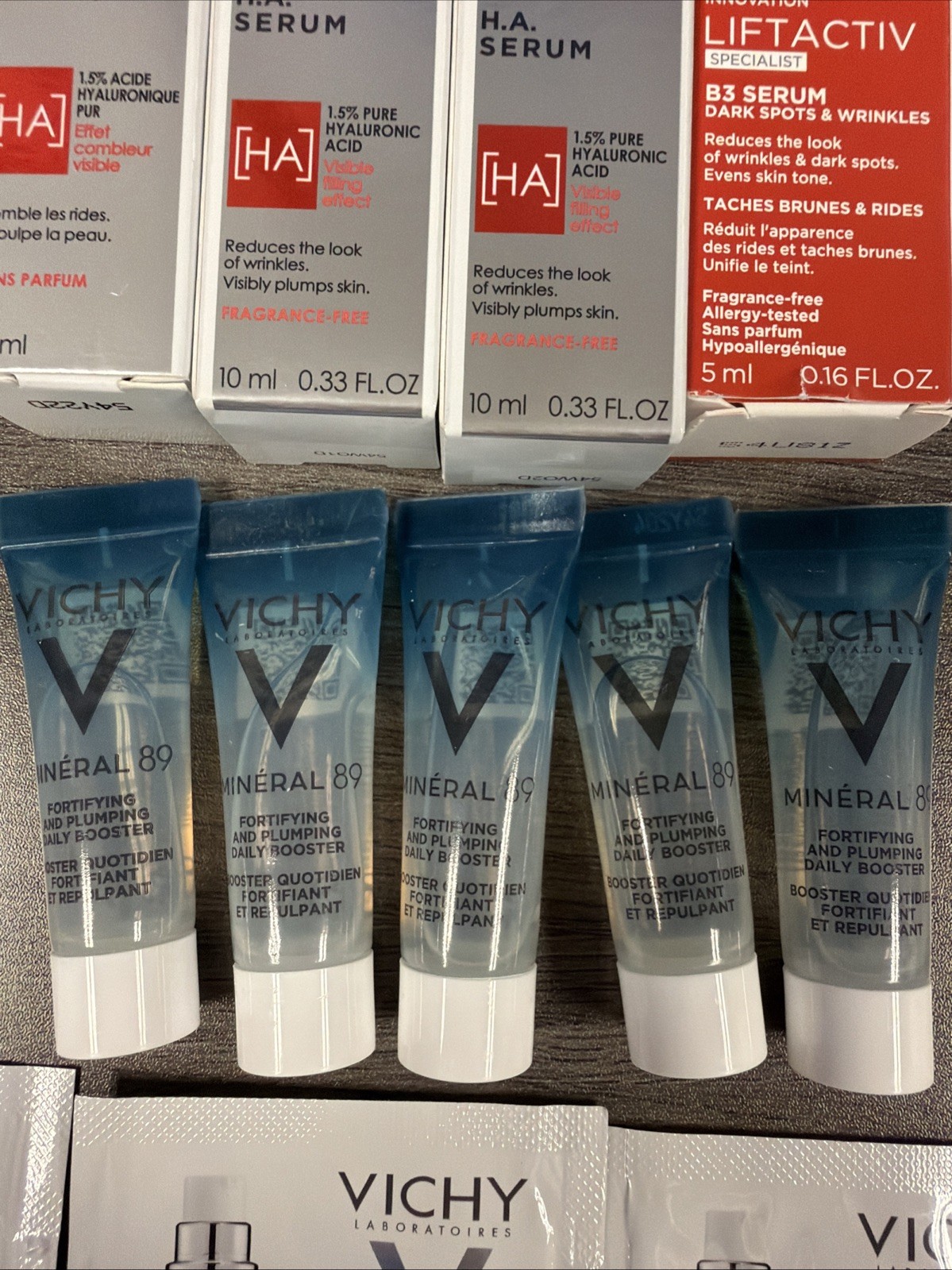 Variety Lot of 9 Vichy Serum (B3 Serum, HA Serum, Mineral 89)