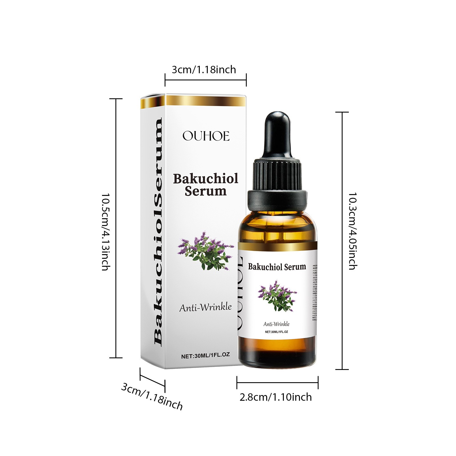 1~5x Bakuchiol Oil Organic Cold Pressed of 30,000 PPM Hydrating & Firming 30ml