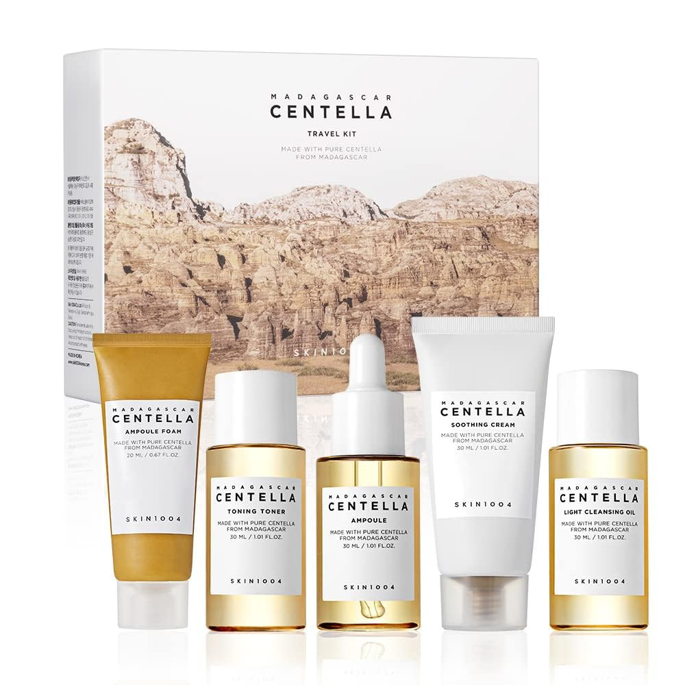 Madagascar Centella Travel Kit, Toner, Ampoule, Soothing Cream, Cleansing Oil, A