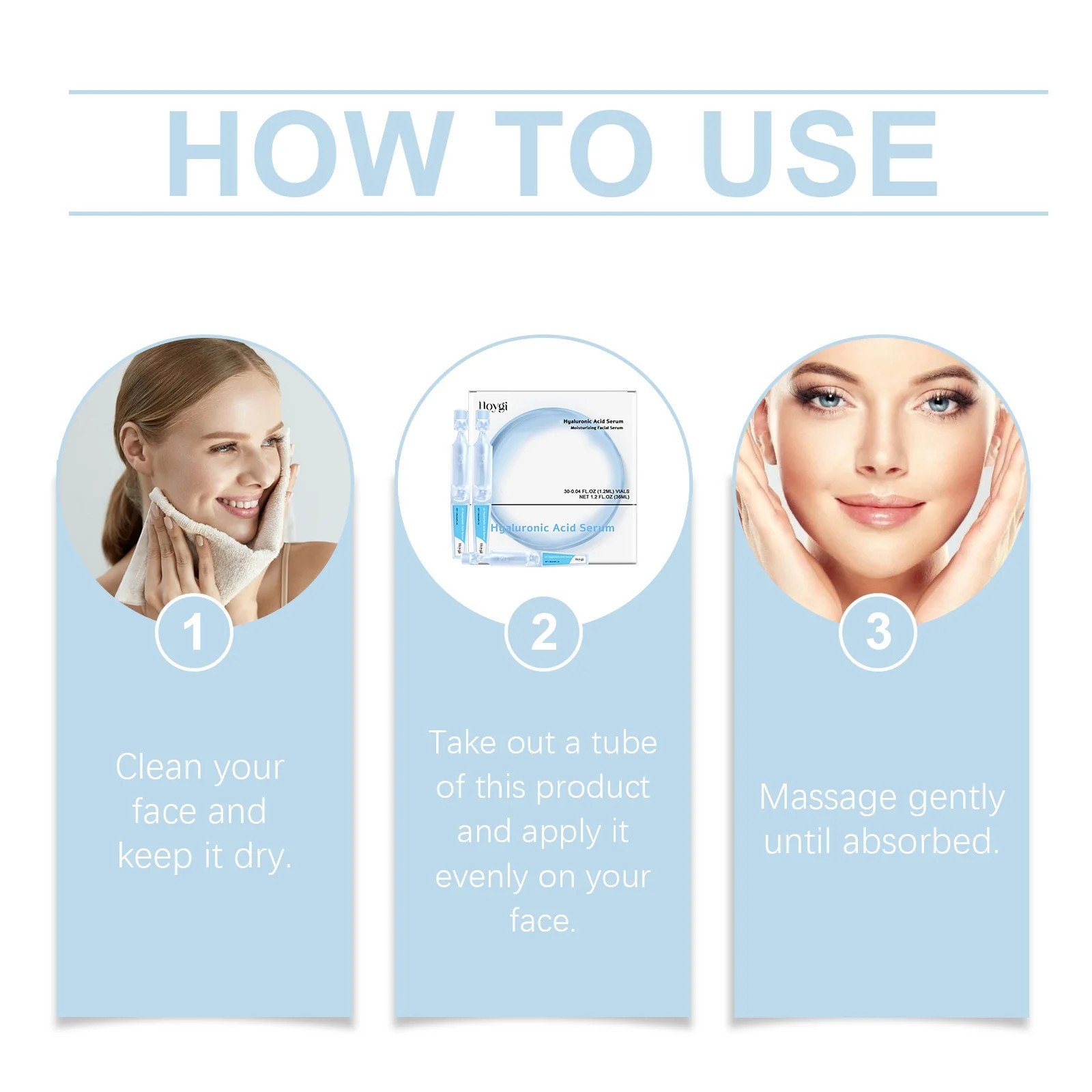 30PCS 5% Hyaluronic Acid Serum Vials – Moisturizing, Firming, Single-Use Tubes