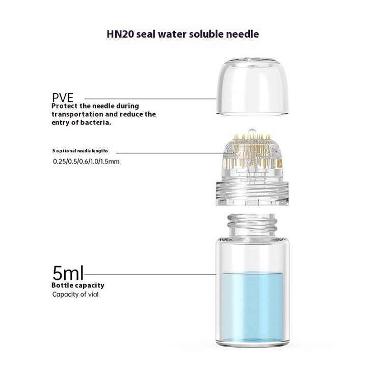 USA 20 Pins Golden Plated Tips With 5 ml Glass Bottle (0.25/0.5/0.6/1.0/1.5 mm)